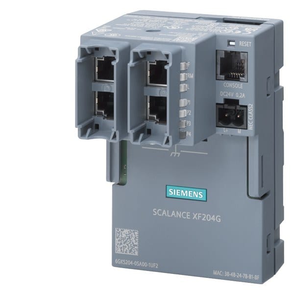 SIEMENS - SCALANCE XF204G manageable Layer 2 IE switch, 4x10/100/1000 Mbps RJ45