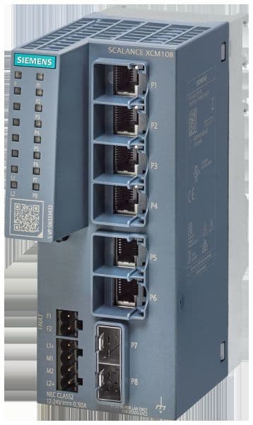 SIEMENS - SCALANCE XCM108, unmanaged Switch, 6x RJ45, 2x SFP