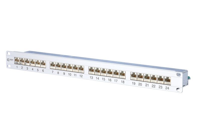METZ CONNECT - E-DAT C6 Patchpanel 19'' Kat.6 24xRJ45 1HE LSA+ Alu silber