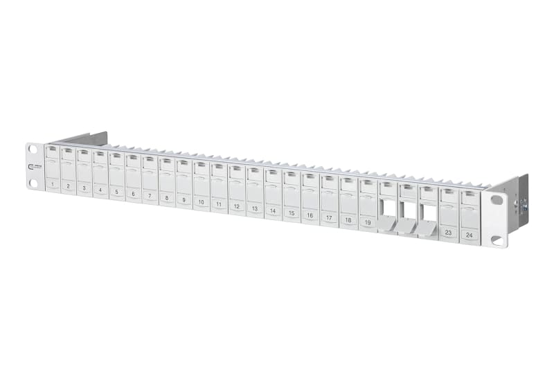 METZ CONNECT - Patchpanel 19'' 24Port 1HE leer lichtgrau Keystone