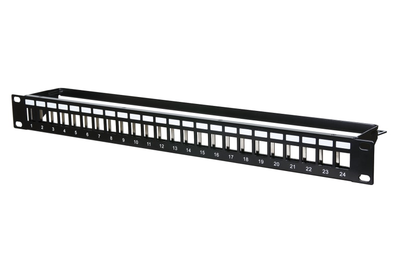 METZ CONNECT - Patchpanel 19'' 24Port 1HE leer schwarz RAL9005 Keystone