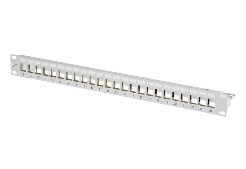 METZ CONNECT - Patchpanel 19'' 24Port 1HE leer grau RAL7035 Keystone