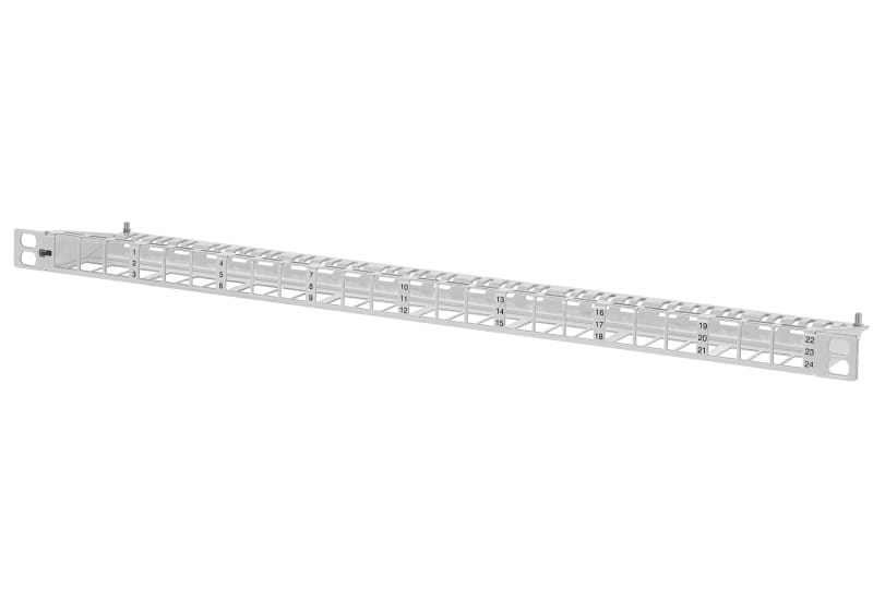 METZ CONNECT - Patchpanel 19'' 24Port 0,5HE leer grau RAL7035 Keystone