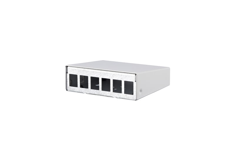METZ CONNECT - Keystone AP-Gehäuse 6 Port reinweiß metall