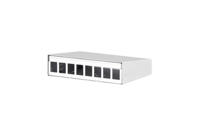 METZ CONNECT - Keystone AP-Gehäuse 8 Port reinweiß metall