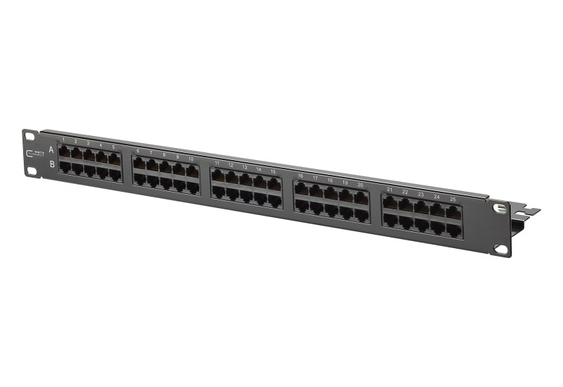 METZ CONNECT - UAE 50x8 Cat.3 Patchfeld Stahlblech schwarz