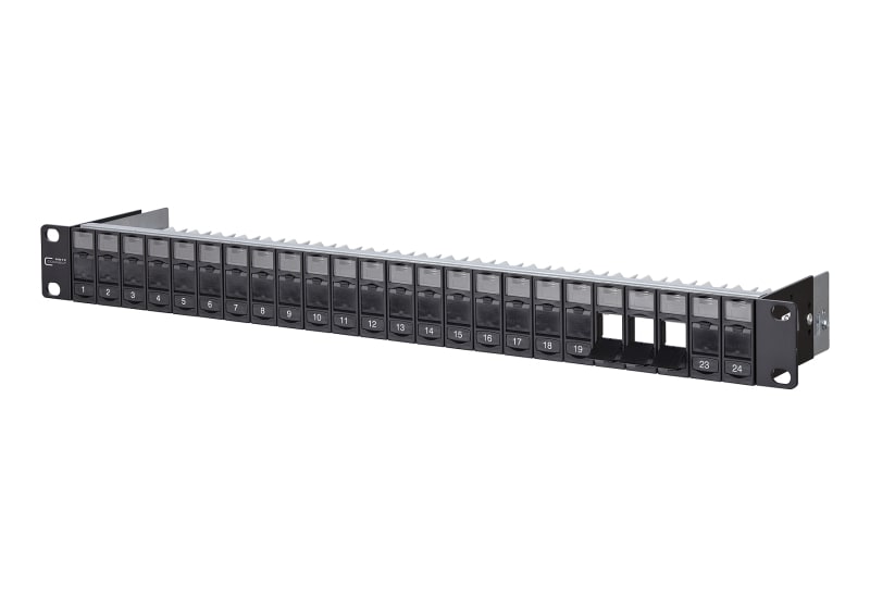 METZ CONNECT - Patchpanel 19'' 24Port 1HE leer schwarz Keystone