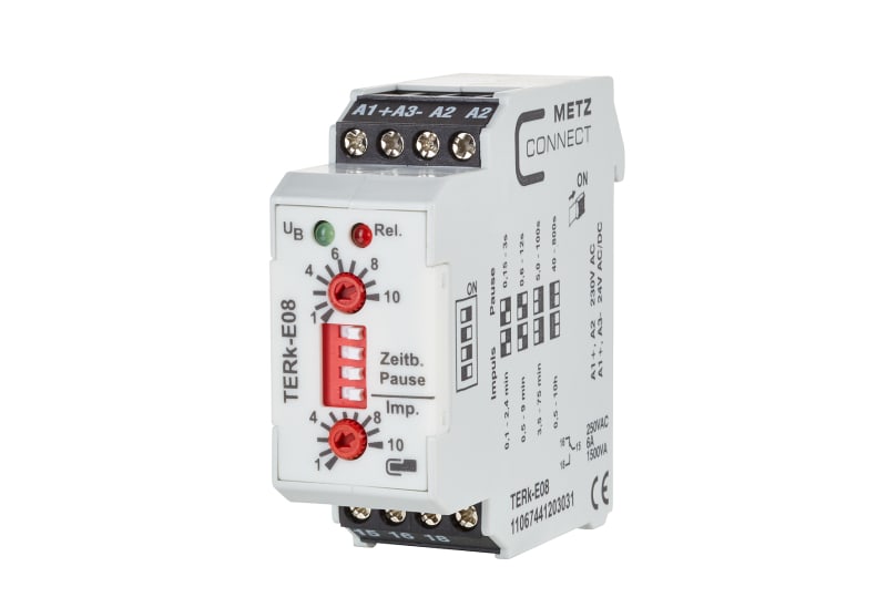 METZ CONNECT - TERk-E08, 230V AC / 24V AC/DC tp 0,15-800 s, ti 0,1 min-10 h
