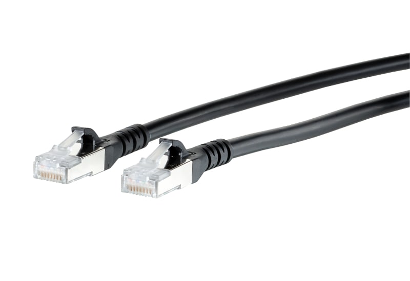 METZ CONNECT - Patchkabel RJ45 Cat.6A AWG26S/FTP LSHF 0,5 m schwarz