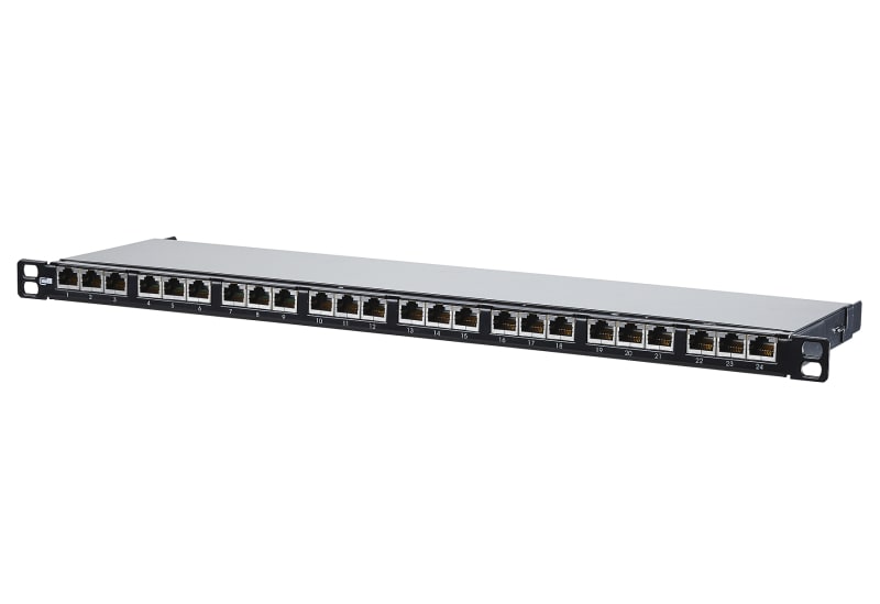 METZ CONNECT - E-DAT C6A 24 Port Patchfeld 0,5HE LSA schwarz
