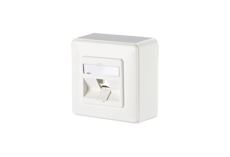 METZ CONNECT - Modul Anschlussdose AP1 Port unbest reinweiß RAL9010