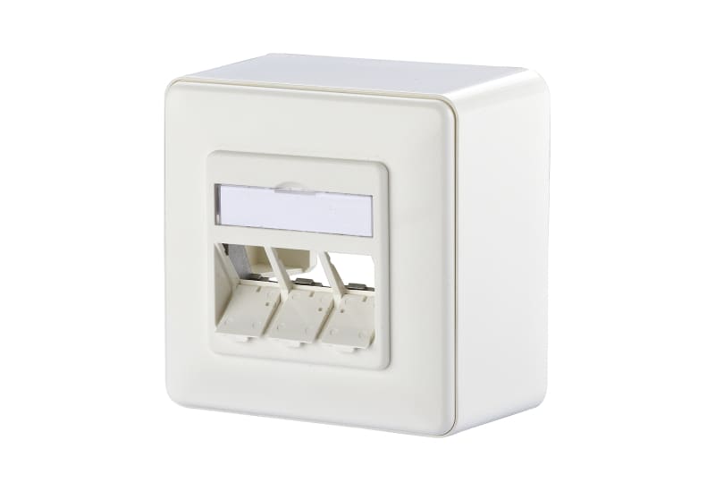 METZ CONNECT - Modul Anschlussdose AP3 Port unbest reinweiß RAL9010