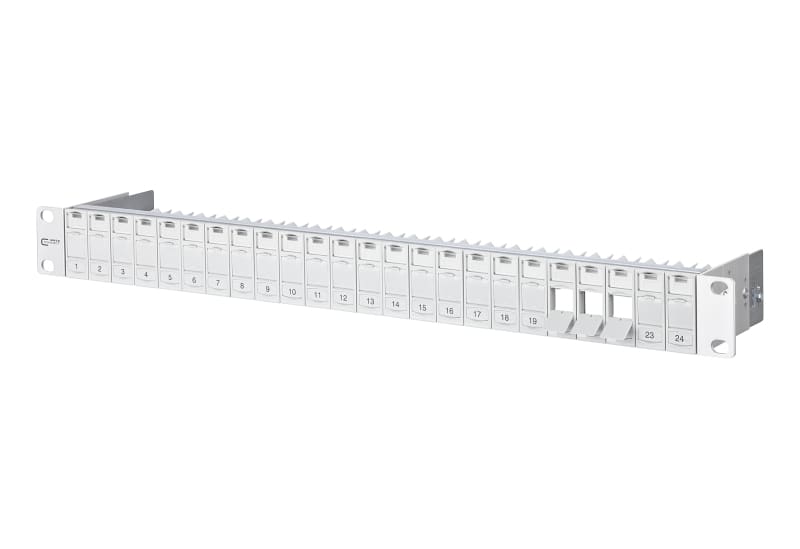 METZ CONNECT - 19'' Modultr. K 1HE Alu/lichtg 24 Port RAL7035 unbestückt