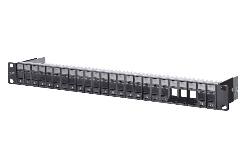 METZ CONNECT - Keystone 19 Zoll Modulträger1HE 24 Port schwarz unbestückt