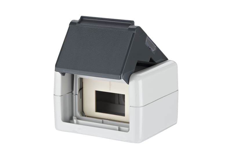 METZ CONNECT - Keystone IP44 AP-Gehäuse grau unbestückt für 2 Module K