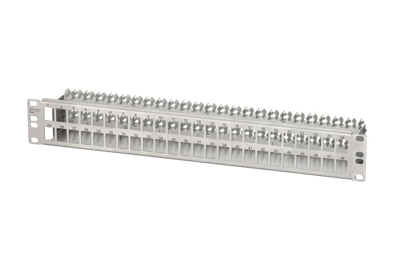 METZ CONNECT - 19''Modulträger Keystone 1,5HE 48 Port Edelstahl unbestückt