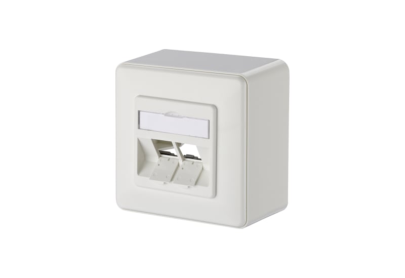 METZ CONNECT - Modul Anschlussdose AP 2 Port 43 mm reinweiß RAL9010 unbestü