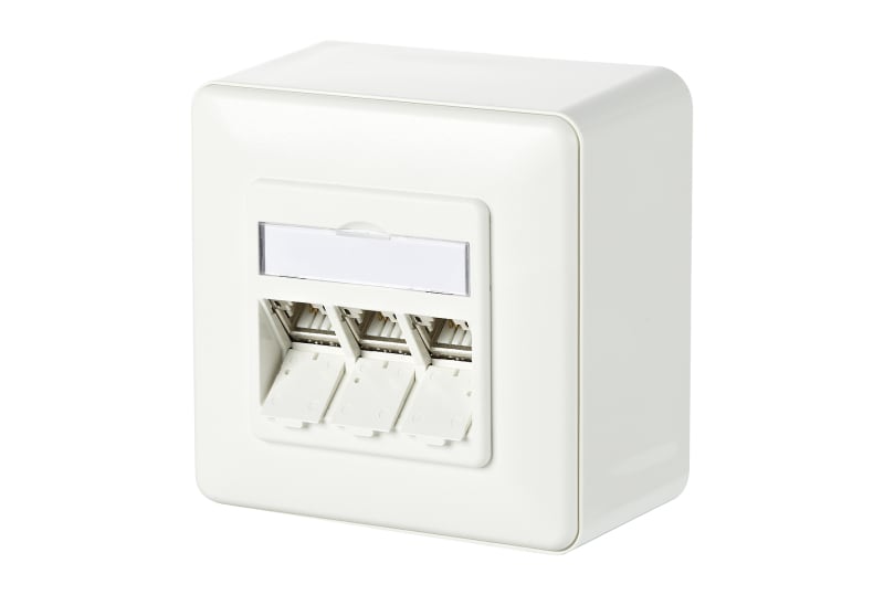 METZ CONNECT - C6Amodul 3 Port 180° AP reinweiß RAL9010