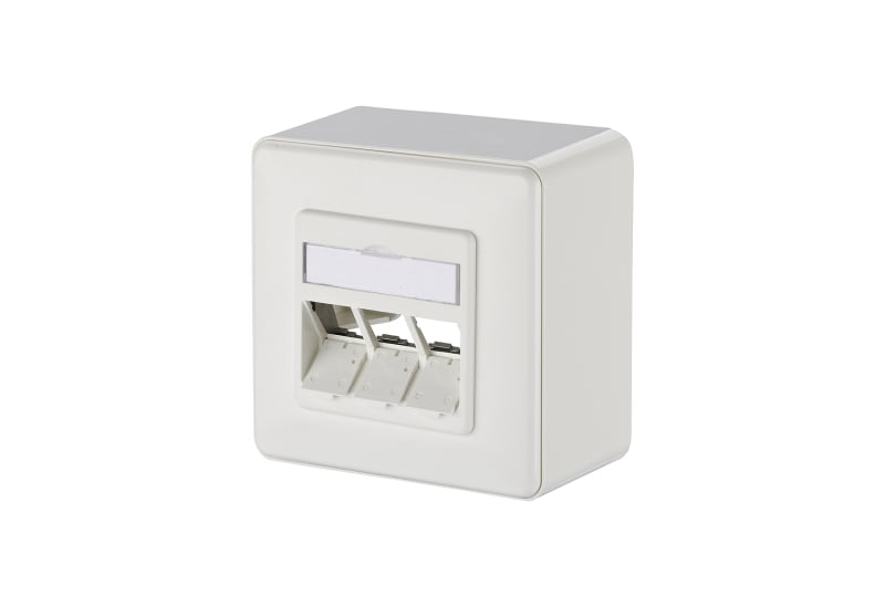 METZ CONNECT - Keystone Anschlussdose AP 3 Port reinweiß RAL9010 unbest