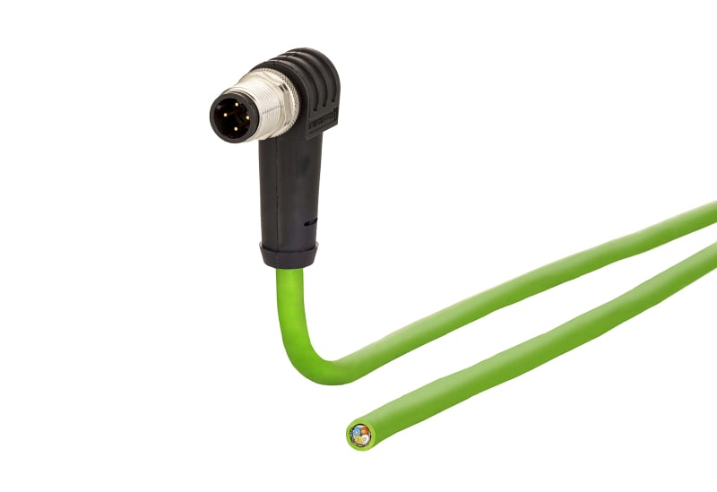 METZ CONNECT - Anschlussleitung M12 Stecker4-polig D-kodiert gew 1,0m