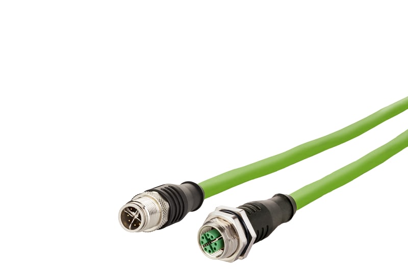 METZ CONNECT - Verbindungsleitung M12 B-M12 S8-pol X-kodiert ger-ger 10,0 m