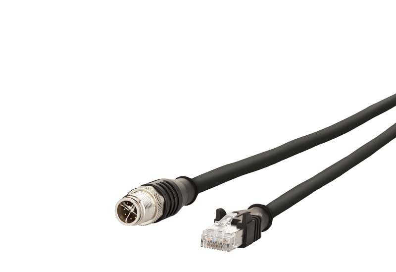 METZ CONNECT - Verbindungsleitung M12 schwarz4-polig X-kodiert 1,0 m