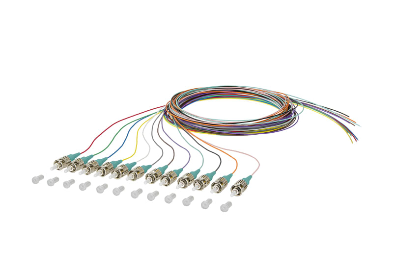 METZ CONNECT - OpDAT Pigtail ST-PC OM3 0,9 mm 12 Farben 2,0 m