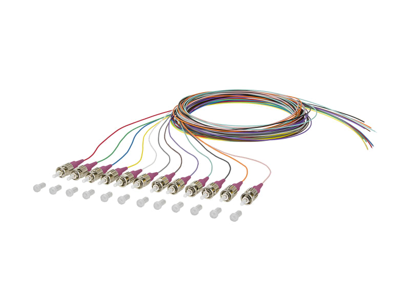 METZ CONNECT - OpDAT Pigtail ST-PC OM4 0,9 mm 12 Farben 2,0 m