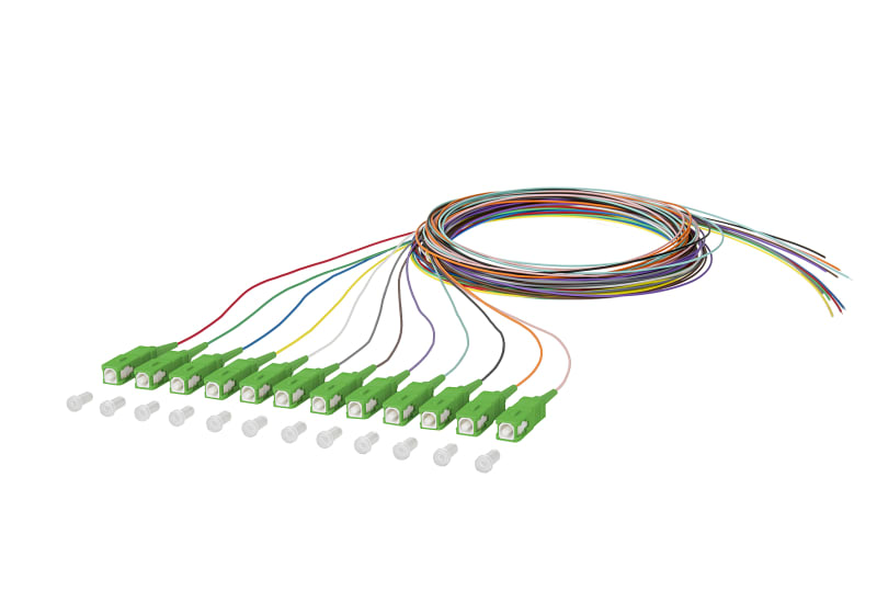 METZ CONNECT - OpDAT Pigtail SC-APC OS2 0,9 mm 12 Farben 2,0 m