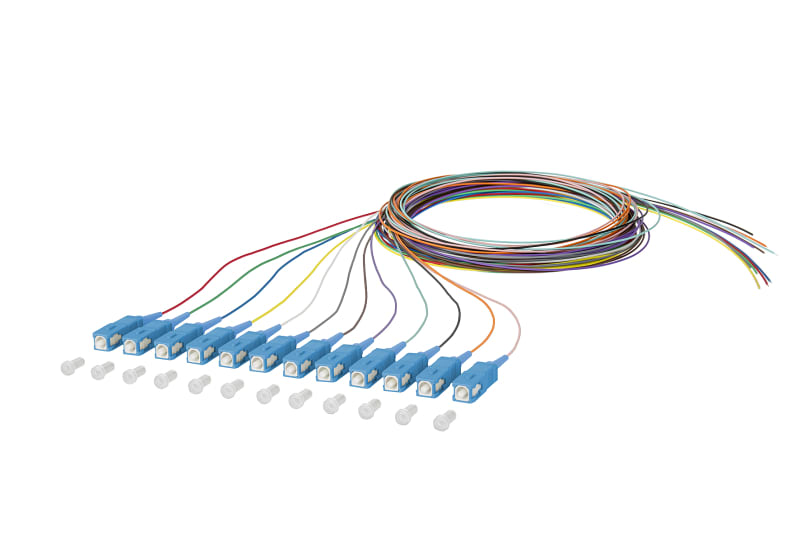 METZ CONNECT - OpDAT Pigtail SC-UPC OS2 0,9 mm 12 Farben 2,0 m