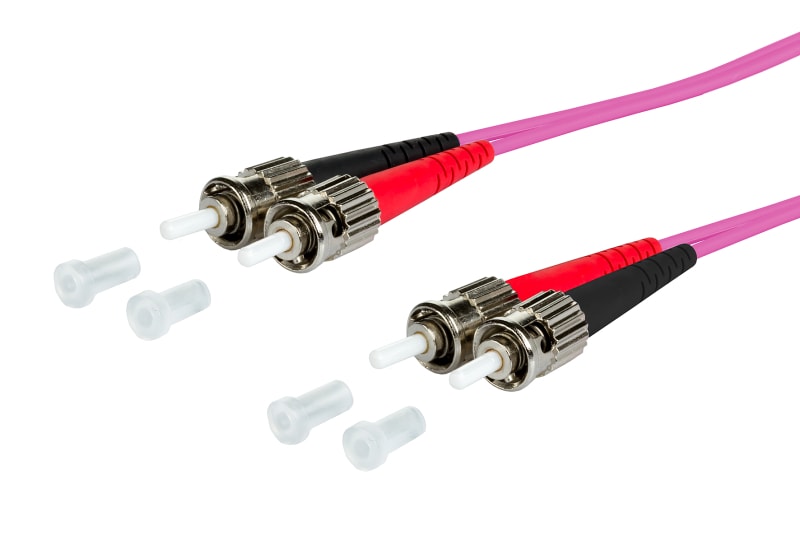 METZ CONNECT - OpDAT PK 2xST/2xST G50/125 OM4 BR 2x2,0 mm violett 1,0 m