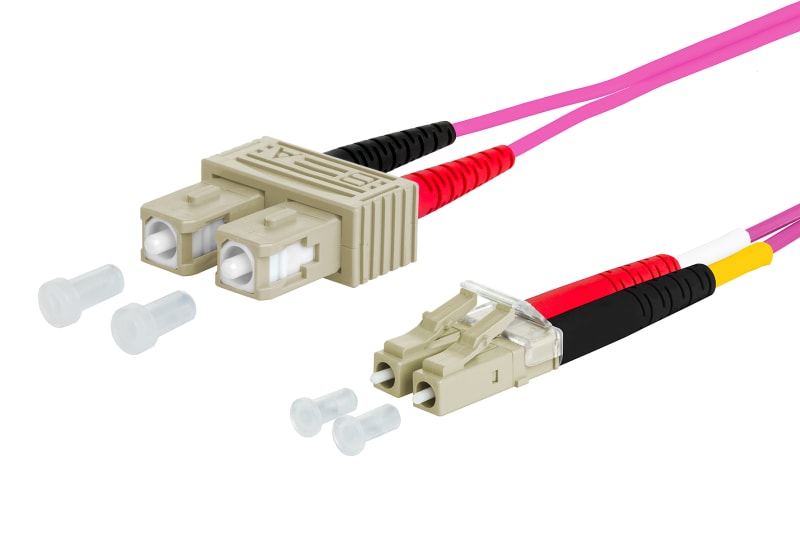 METZ CONNECT - OpDAT PK SC-D/LC-D G50/125 OM4 BR 2x2,0 mm violett 1,0 m