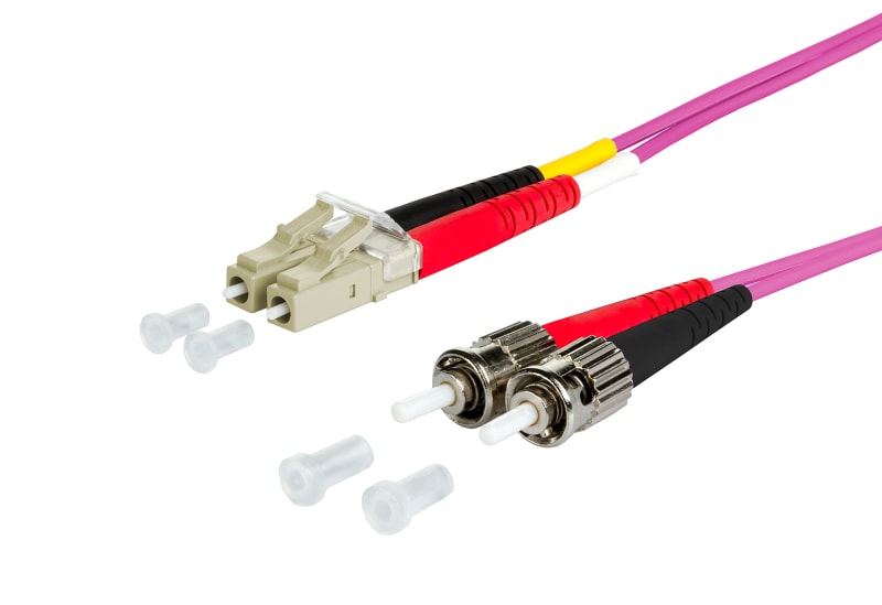 METZ CONNECT - OpDAT PK LC-D/2xST G50/125 OM4 BR 2x2,0 mm violett 1,0 m