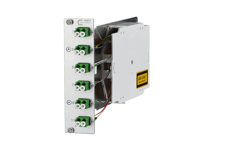 METZ CONNECT - OpDAT CM 3HE/7TE 6xLC-DAPC OS2 12 Pigt/6 Kup/grün/Keramik