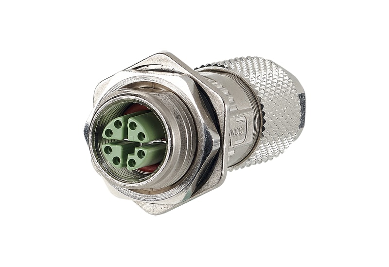 METZ CONNECT - M12 Buchse IP67 gerade Flanschgeschirmt, X-kodiert, Cat. 6A