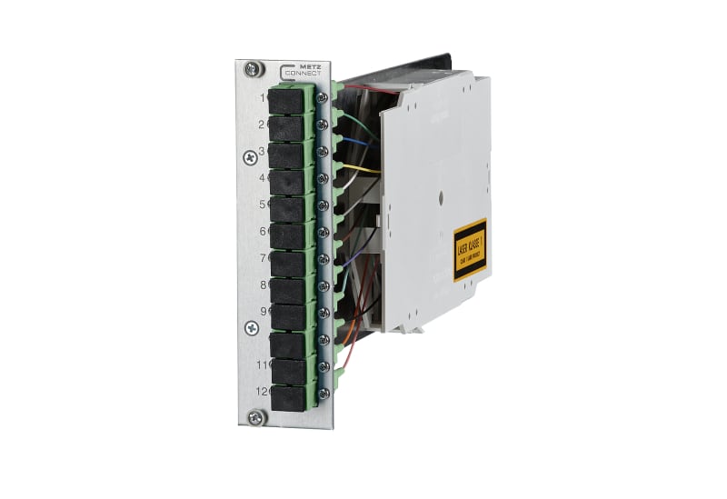 METZ CONNECT - OpDAT CM 3HE/7TE 12xSC-APC OS2 12 Pigt/12 Kup/grün/Keramik