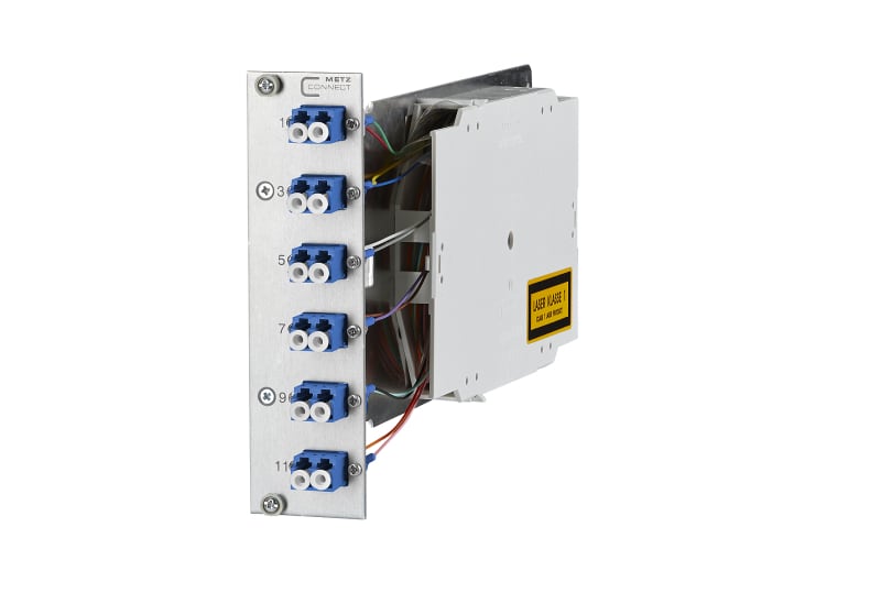 METZ CONNECT - OpDAT CM 3HE/7TE 6xLC-D OS2 12 Pigt/6 Kup/blau/Keramik