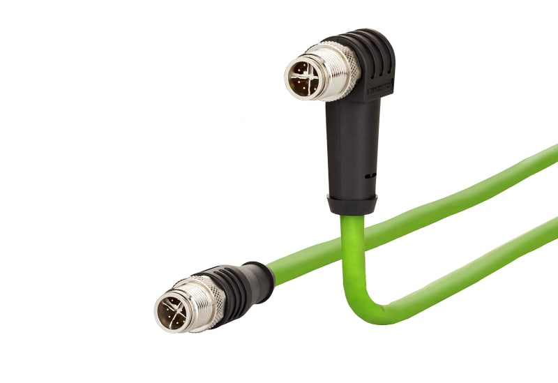 METZ CONNECT - M12 Kabel X-kod. 315° M12 Stecker gerade/gewinkelt 8p. 0,5m