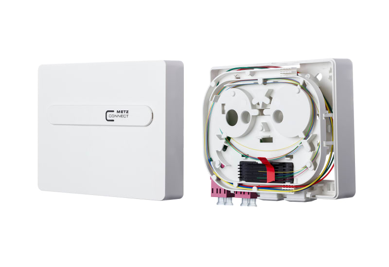 METZ CONNECT - OpDAT ADT LWL-Anschlusseinheit splice 2xLC-D OM4 RAL9010