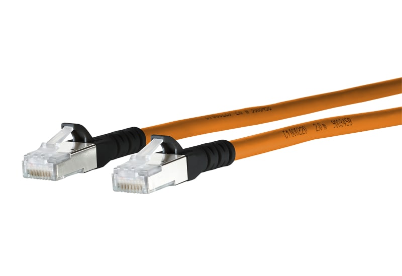 METZ CONNECT - Patchkabel Cat.6A AWG 26 0,3 m orange-schwarz