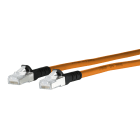 METZ CONNECT - Patchkabel Cat.6A AWG 26 0,3 m orange-schwarz