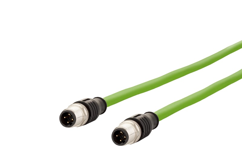 METZ CONNECT - Verbindungsleitung M12, D-kodiert, 0,5 m M12 Stecker gerade
