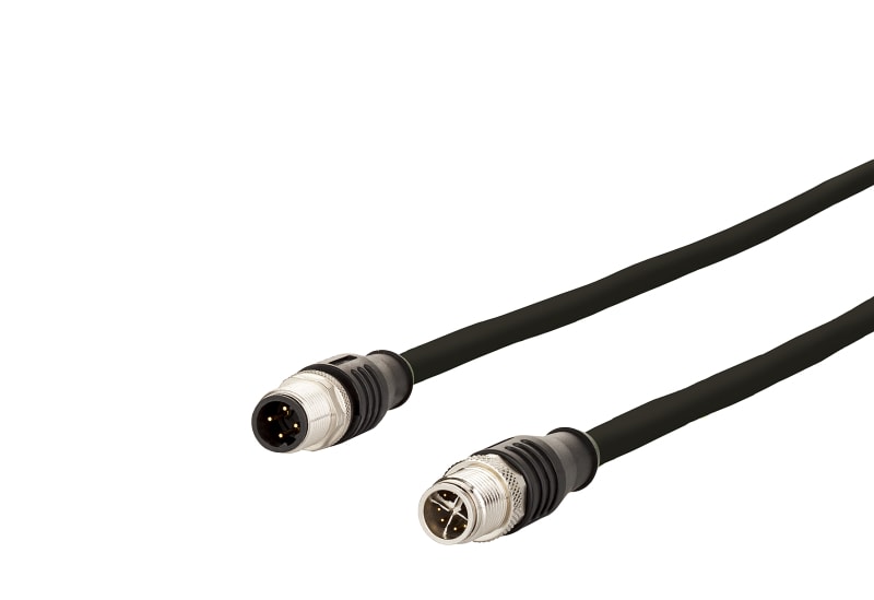 METZ CONNECT - Verbindungsleitung M12 D-kodiert 0,5 m M12 D Stecker gerade