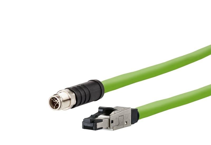 METZ CONNECT - Verbindungsleitung M12, X-kodiert, 5,0 m M12 Stecker gerade
