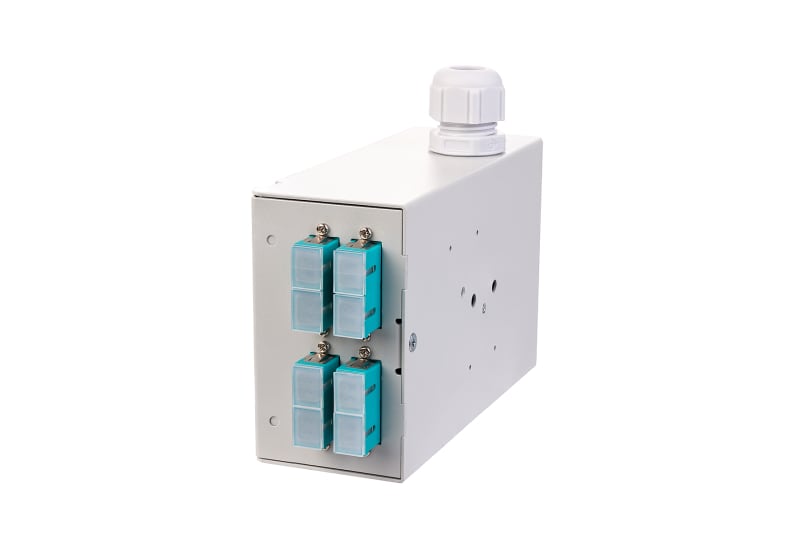 METZ CONNECT - OpDAT REG K splice 4xSC-D (aqua), OM3,mit Crimpsplicehalter