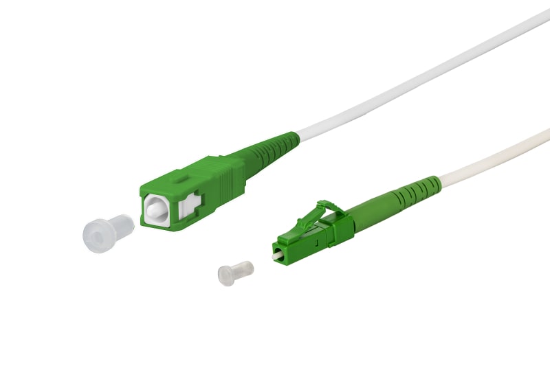 METZ CONNECT - OpDAT Patchkabel SC APC/LC APC OS2 weiß, 1,0 m
