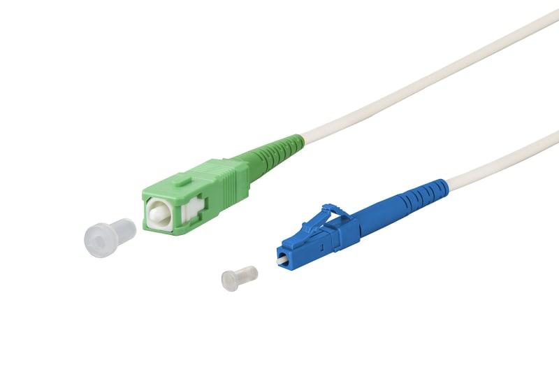 METZ CONNECT - OpDAT Patchkabel SC APC/LC UPC OS2 weiß, 1,0 m