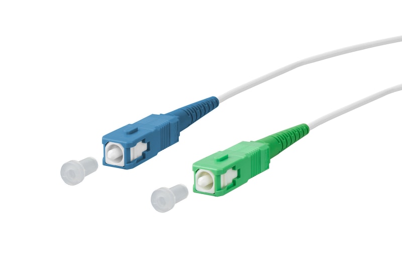 METZ CONNECT - OpDAT Patchkabel SC UPC/SC APC OS2 weiß, 1,0 m