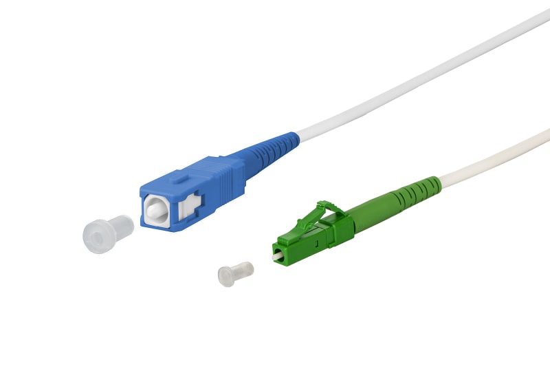 METZ CONNECT - OpDAT Patchkabel SC UPC/LC APC OS2 weiß, 1,0 m