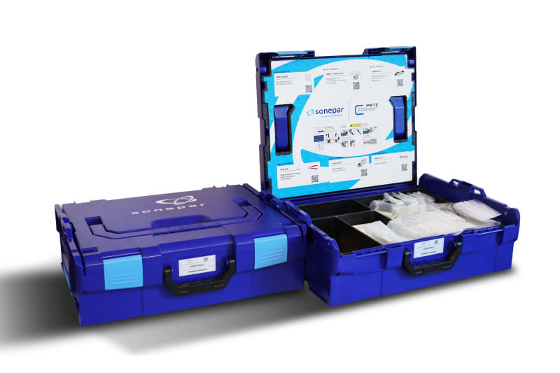 SONEPAR - L-BOXX METZ CONNECT  62-teilig, Kat6a - Komponenten/Anschlusstechnik inkl. Jokari-Abmantler + Seitenschneider